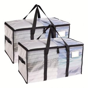Sacs de déménagement transparents extra-larges et résistants, sacs de voyage pour vêtements, sacs de rangement réutilisables avec grande capacité - Product Image 1