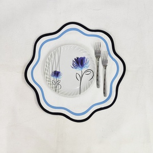 Double Embroidered Edge Custom Monogram French 100% Pure Flax Fabric Dining <b>Table</b> <b>Cloth</b> <b>Linen</b> Napkins Placemat for Hotel - Product Image 4