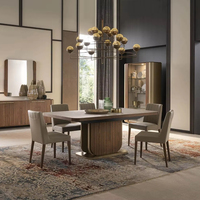 Ensemble de salle à manger classique de luxe en bois Table en bois massif 8 places en noyer d'Amérique du Sud Meubles de maison