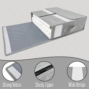 Foldable <b>Bedding</b> Organizer Under Bed Storage Bins <b>Sheets</b> Duvet Covers Organizer Box Pillowcases Collapsible Zipper - Product Image 3