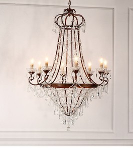 <span class=keywords><strong>Lampadario</strong></span> <span class=keywords><strong>a</strong></span> goccioline di vetro grande Francaise antico neoclassico - Product Image 5