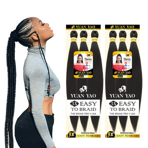 Cabello africano pre presión ombre <span class=keywords><strong>trenzas</strong></span> cabello trenzado sintético Jumbo negro trenza larga textura yaki agua caliente uso para peluquería - Product Image 1