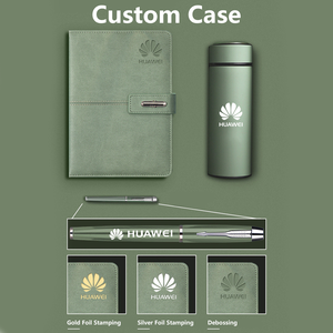 Ensemble cadeau personnalisé 3 en 1 pour cadres, stylo en métal, carnet en cuir PU, recharge, logo, cadeau d'entreprise, cadeau festif - Product Image 4