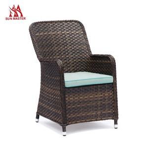 Muebles rústicos de mimbre para Patio, juego de comedor para jardín para 6 sillas y mesa de comedor exterior de aluminio de ratán para restaurante de Hotel al aire libre - Product Image 3