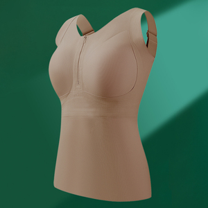 Produzione OEM/ODM di Camicette Lunghe da Donna <span class=keywords><strong>con</strong></span> Cerniera Frontale e Funzione di <span class=keywords><strong>Apertura</strong></span> e Chiusura, Reggiseno Senza Cuciture Stile Bra - Product Image 3