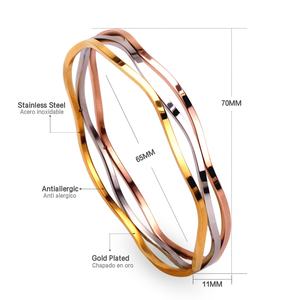 Joyería de Moda, Brazalete de Acero Inoxidable de 3 Colores, Brazalete Delgado con Estrella, para Mujeres, Amantes de las Marcas Favoritas - Product Image 2