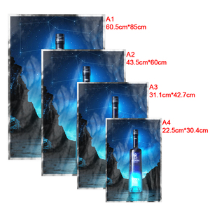 Letrero Luminoso LED Ultrafino de Aluminio y Vidrio Templado de Alto Brillo, Formato A4, Tablero de Exhibición Retroiluminado, Gran Venta de Fábrica - Product Image 6