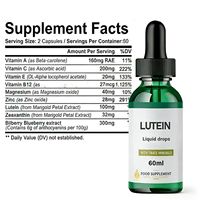 Liquide oral halal à base de marigold, de zéaxanthine et de lutéine pour les soins des yeux des adultes et les compléments vitaminiques