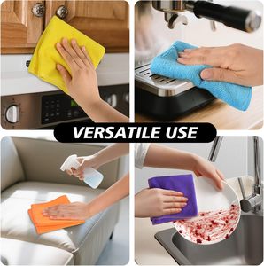 Chiffons de nettoyage en microfibre pour la maison, serviettes de nettoyage, chiffons à poussière pour la cuisine, chiffons pour vitres de voiture - Product Image 6