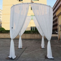 Support de toile de fond de mariage robuste, décor réglable, kit de tuyaux et de draperies ronds de 10 x 10 pieds