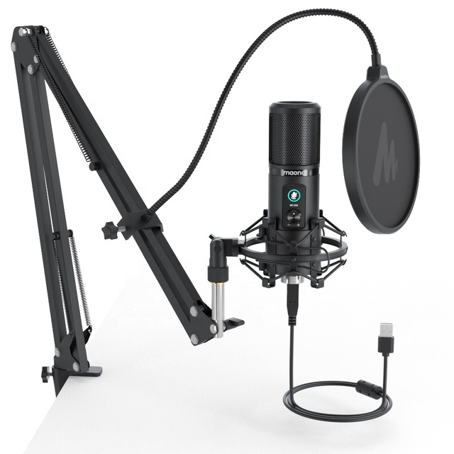 MAONO USB Podcast Microphone Professional Condenser Podcast Mic with One Touch Mute and Mic Gain Knob Gaming Microphones