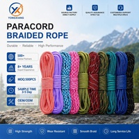 Cordon de survie en paracorde 550 Type III 4mm 20FT 7 brins Nylon/Polyester en vrac, longueur personnalisée, pour camping, fabrication de bracelets, lanière, OEM