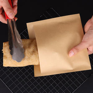 Papier d'emballage marron vierge <span class=keywords><strong>sac</strong></span> d'emballage alimentaire crêpe viande Sandwich gâteau à la main Barbecue Snack <span class=keywords><strong>sac</strong></span> d'emballage en papier résistant à l'huile - Product Image 4