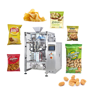 Machine d'emballage verticale entièrement automatique pour sachets stand-up <span class=keywords><strong>en</strong></span> papier/feuille, avec étiquetage, pour chips de pommes de terre et chips de bananes, haute qualité - Offre Spéciale - Product Image 1