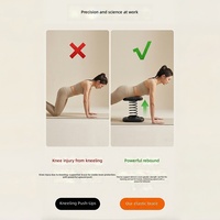 Appareil de musculation à domicile pour la poitrine et les bras, logo personnalisé disponible, matériau PP+EVA, assistant de pompes avec support à ressort, noir/gris TRYALL