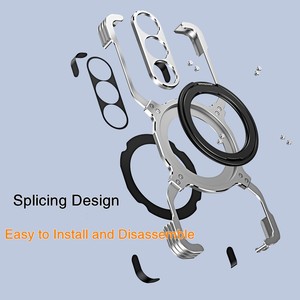 Coque de téléphone magnétique en aluminium rotative à 360° avec protection d'objectif d'appareil photo sans cadre et support intégré pour Samsung S26 Ultra S25 - Product Image 5