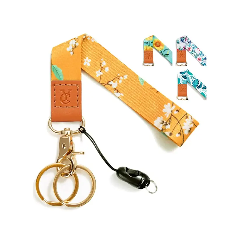 Personalizado muñeca cordones clave cadena titular de calidad Premium cuero cordón teléfono llavero USB titular de la tarjeta para hombre mujer