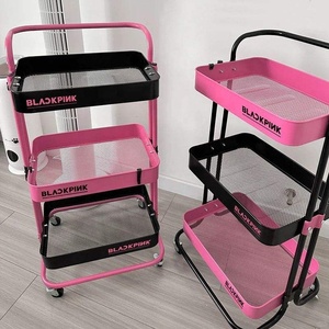 Nouveauté : Organiseur de rangement en métal moderne à 3 niveaux, chariot multifonctionnel pour salon de beauté avec roulettes - Product Image 1