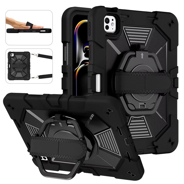 Rugged Drop Protection Tablet Case for for Samsung for Galaxy Tab S9 S10FE S10 Lite with Rotating Stand and Hand Strap
