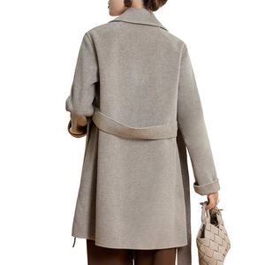 Garçon automne hiver <span class=keywords><strong>manteau</strong></span> pour femmes rétro Style coréen Double face cachemire laine fait à la main <span class=keywords><strong>mi</strong></span>-long vêtements d'extérieur - Product Image 3