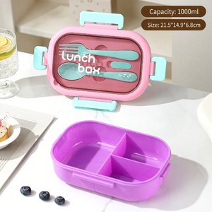 Boîte à lunch isotherme en plastique de qualité alimentaire pour étudiants et employés de bureau, portable avec compartiment alimentaire - Product Image 5