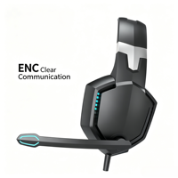 Nouveau Casque Gaming Filaire OEM/ODM 2027 avec Micro ENC, Casque Audio Supra-Auriculaire pour Ordinateur, Éclairage RGB, Faible Latence