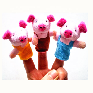 <span class=keywords><strong>The</strong></span> Three Little Pig Bé Câu Chuyện-Nói Sang Trọng Đồ Chơi Búp Bê Con Rối Ngón Tay Sói Con Rối Ngón Tay - Product Image 5