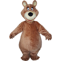 Costume de mascotte en peluche personnalisé pour adulte, ours brun de dessin animé, par Blue Sky pour les fêtes de Noël