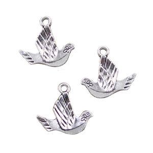 Antiguo Vintage tibetano plata DIY artesanía hecha a mano 20x21mm paloma de la paz encantos colgante para hacer aleación <span class=keywords><strong>Onlive</strong></span> 20x21mm tibetano - Product Image 1