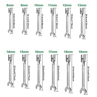 Jeu de clés à douille de 12 pièces, 8-19 mm SAE/métrique, acier Cr-V, kit d'outils pour bougies d'allumage et automobile avec barre d'extension magnétique et étui