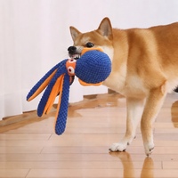 Jouet à mâcher interactif pour chien, en peluche, durable, sonore, style pieuvre et seiche, pour le commerce transfrontalier, vente en gros