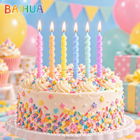 Bougies de gâteau de mariage multicolores Macaron, 6 pièces, flamme stable, personnalisables avec logo, disponibles en OEM/ODM – Vente chaude directe usine