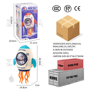 Zhorya Điện Ma Thuật Nhảy Bạch Tuộc Đồ Chơi Không Gian Tên Lửa Ánh Sáng Âm Nhạc Nhựa Chiếu Phun Đồ Chơi - Product Image 6