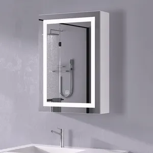 직사각형 Led 거울 캐비닛 조명 욕실 세트 Led 빛 Defog와 스마트 의학 캐비닛 거울