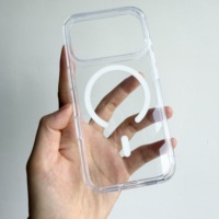 Nouvelle arrivée, étui magnétique transparent pour iPhone 18 Pro Max, coque rigide en PC+TPU antichoc, revêtement anti-jaunissement, vente en gros de qualité supérieure
