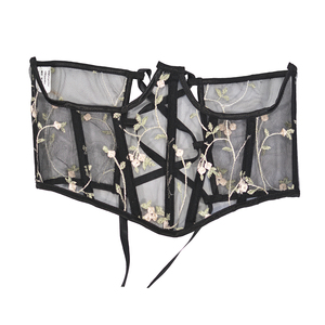 Ceinture de maintien de la taille brodée chic de 21 cm avec bretelles réglables pour des courbes rehaussées - Product Image 3