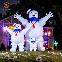 Décoration de jardin gonflable Stay Puft Marshmallow Man Ghostbusters, géant gonflable Marshmallow Man pour la décoration de pelouse d'Halloween