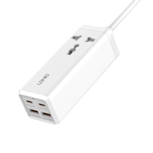 LDNIO SC1418 Regleta de Enchufes de Escritorio de 65W con QC3.0 y PD, 4 Puertos USB de Carga Rápida, Enchufe de Corriente para UE, Reino Unido y EE. UU., <span class=keywords><strong>Material</strong></span> Duradero de PVC - Product Image 2