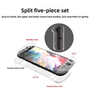 Étui de protection pour console Switch2 et manettes - Demi-étuis gauche/droite séparés avec améliorateur de préhension transparent (matériau PC) - Product Image 3