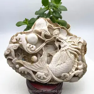 Unique Crystals Healing Stones Crafts Gemstone Jade Fish Healing Crystal Animal Carvings