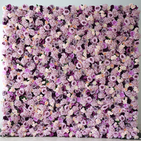 Orchidée rose artificielle A37 avec fleur pourpre clair profond et feuille d'eucalyptus vert enroulable mur de fleurs en tissu pour toile de fond de mariage
