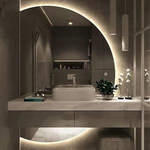 <span class=keywords><strong>Espejo</strong></span> decorativo de pared con pantalla táctil CF, tocador de <span class=keywords><strong>baño</strong></span>, <span class=keywords><strong>espejo</strong></span> de <span class=keywords><strong>baño</strong></span> inteligente con luz Led de media luna - Product Image 3