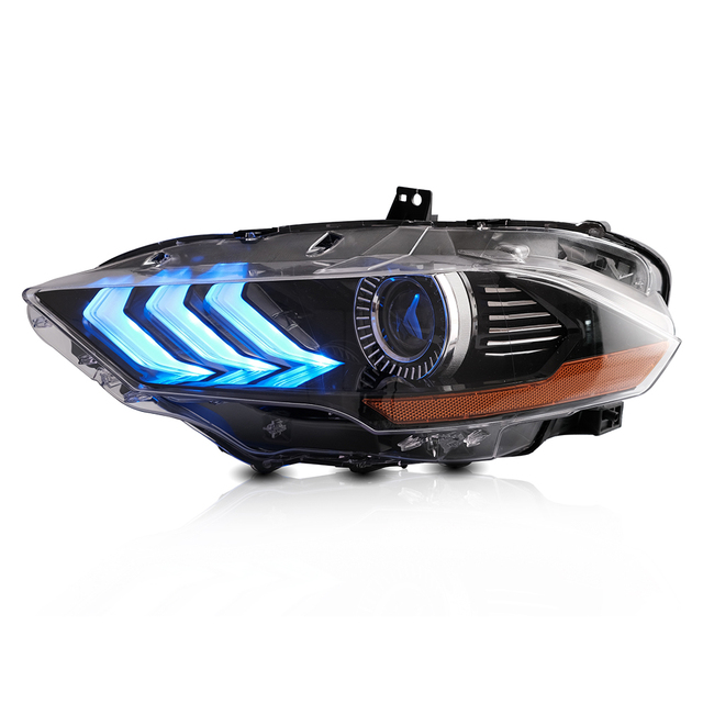 Headlight Head Light LED Lens Colorful Headlights Head Lamp for ford Mustang Headlamp Headlight 2018 + Plug and Play