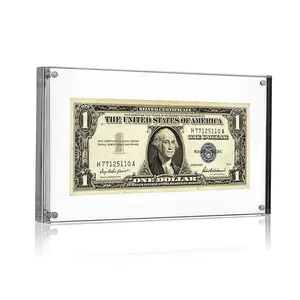 Verschiedene Arten von Acryl Magnetic Photo Frame Display für Ihre Währung Banknote
