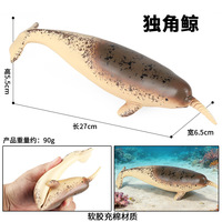Modèles de vie marine simulée pour enfants en caoutchouc souple : narval, mégalodon, orca, requin baleine, phoque bleu, jouets décoratifs