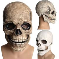 Costume Cosplay Halloween Fournitures Rechargeable Bouche Mobile Zombie Grimace Effrayant Crâne Latex Masque Fête Couvre-chef