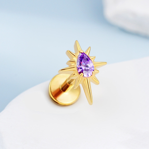 TOPOSH stella celeste gioielli per il corpo per bambini Pave CZ perno con filo interno per cartilagine/Tragus/Piercing elica ornamento - Product Image 3