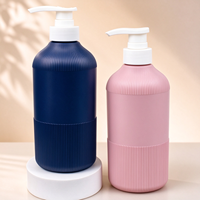 Bouteilles personnalisées de 500 ml pour les soins des cheveux et du corps, emballages rayés pour les marques de beauté, bouteille de shampoing en HDPE de qualité supérieure