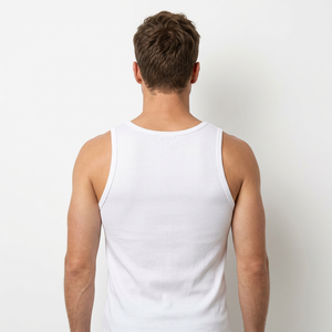 <b>Men's</b> Heavyweight Cotton Tank Solid Color Sleeveless Workout <b>Vest</b> Crew Neck Gym <b>Training</b> Shirt - Product Image 3