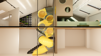 Services de conception de parcs de jeux intérieurs sur mesure, filet de protection, développement de concept de visualisation 3D pour usage commercial, mur d'escalade